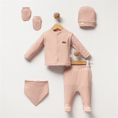 Yenidoğan Hastane Çıkışı Çıtçıtlı Düz 5li Takım