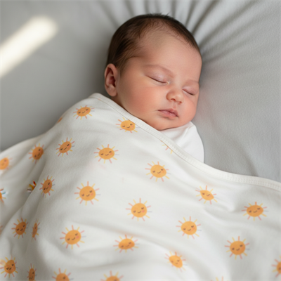 Unisex Yenidoğan Bebek %100 Organik Pamuk Güneş Temalı Battaniye