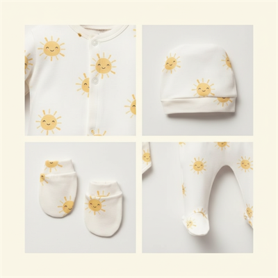 Yenidoğan Hastane Çıkışı Güneş Temalı 5li Set