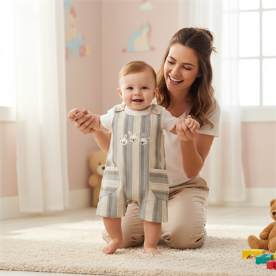 Unisex Bebek Askılı Nakış İşlemeli Sıfır Kollu Şort Tulum
