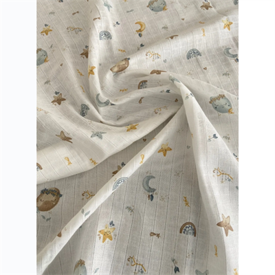 Unisex Yenidoğan Bebek %100 Pamuklu Desenli Çok Amaçlı Müslin Battaniye