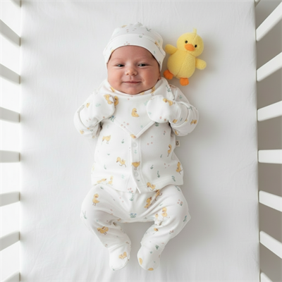 Yenidoğan Ördek Desenli 5li Hastane Çıkışı