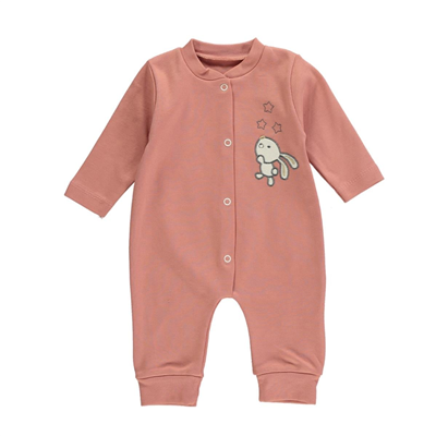 Unisex Bebek Pamuklu Uzun Kollu Çıtçıtlı Tulum 3-9 Ay
