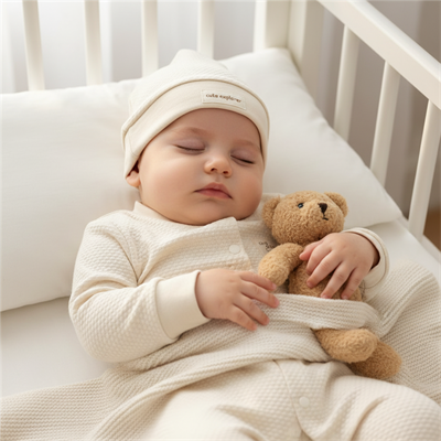 Unisex Bebek Şapkalı Tulum  