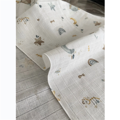 Unisex Yenidoğan Bebek %100 Pamuklu Desenli Çok Amaçlı Müslin Battaniye