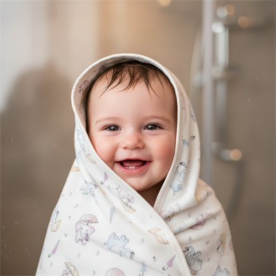 Unisex Yenidoğan Bebek %100 Organik Pamuk Fil Temalı Battaniye