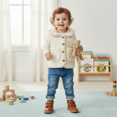 Kız Çocuk Welsoft Yelek – Sıcak ve Yumuşak Yelek