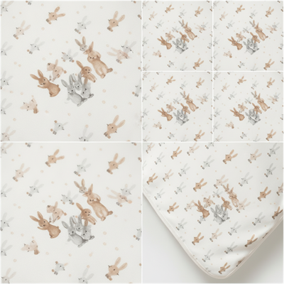 Unisex Yenidoğan Bebek %100 Organik Pamuk Tavşan Temalı Battaniye