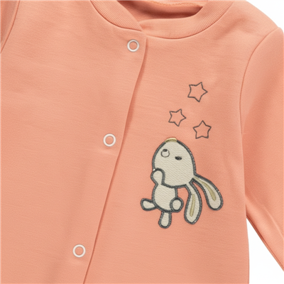 Unisex Bebek Pamuklu Uzun Kollu Çıtçıtlı Tulum 3-9 Ay