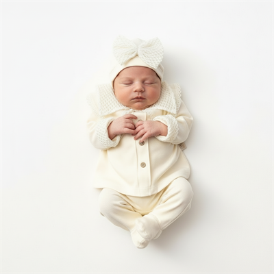 Kız Bebek Organik Pamuklu Uzun Kollu İşlemeli 5li Set