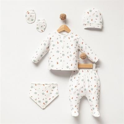 %100 Pamuklu Çam Ağaçlı Hastane Çıkışı Seti