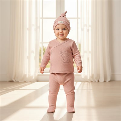 Kız Bebek Şapkalı 3lü Takım