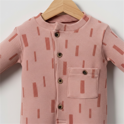 Kız Bebek Çocuk Organik Pamuklu Uzun Kollu Yaka Cepli Tulum  