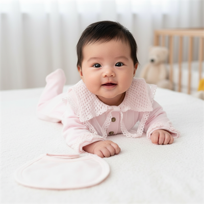 Kız Bebek Organik Pamuklu Uzun Kollu İşlemeli 5li Set