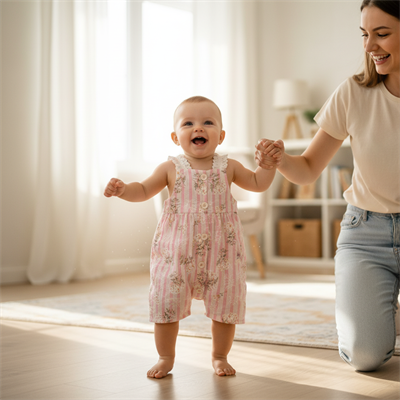 Kız Bebek Çiçek Desenli Askılı Sıfır Kollu Kısa Tulum