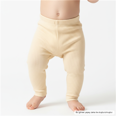 Unisex Bebek Fitilli Pamuklu Alt Tulum 3-12 Ay