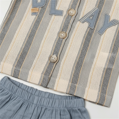 Erkek Bebek Çocuk Kısa Kollu Gömlek Şort 2li Takım