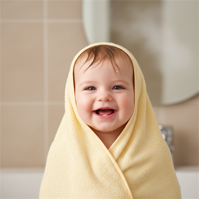 Unisex Yenidoğan Bebek Kapüşonlu Nakışlı Havlu