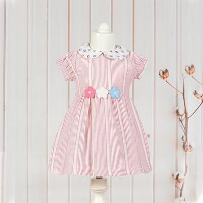 Kız Bebek Çocuk Çiçek Desenli Kısa Kollu Elbise