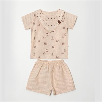 Erkek Bebek Çocuk Kısa Kollu Şortlu 2li Takım  