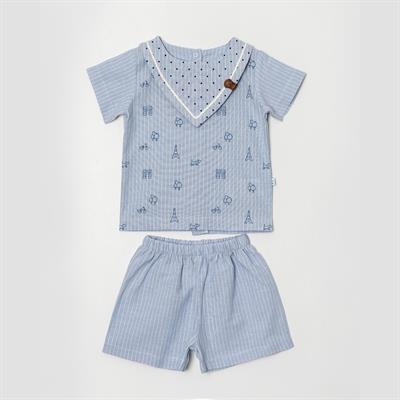 Erkek Bebek Çocuk Kısa Kollu Şortlu 2li Takım  