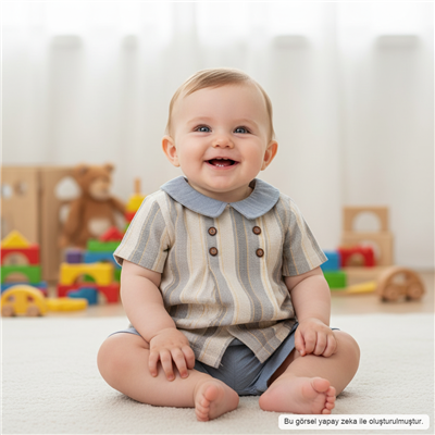 Erkek Bebek Çocuk Kısa Kollu Şortlu 2li Takım