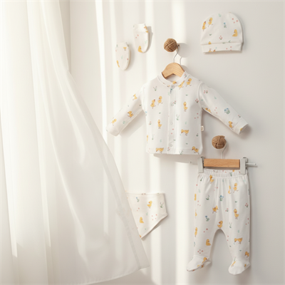 Yenidoğan Ördek Desenli 5li Hastane Çıkışı