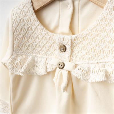 Kız Bebek Organik Pamuklu Uzun Kollu İşlemeli 5li Set