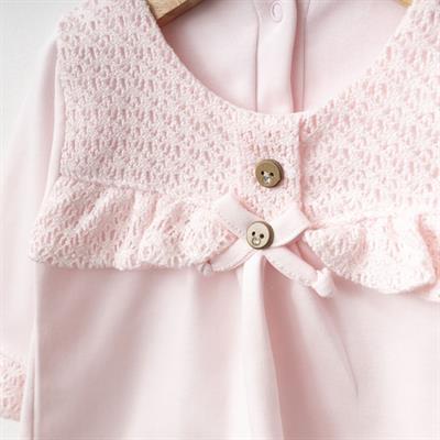 Kız Bebek Organik Pamuklu Uzun Kollu İşlemeli 5li Set