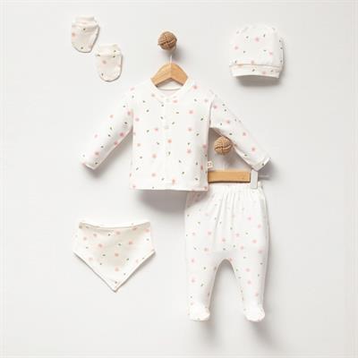 Unisex Çiçekli Yenidoğan 5li Takım