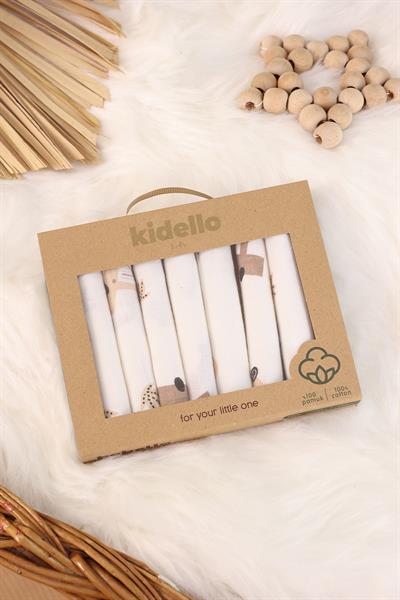 Bebek Ağız MendiliBeyaz Araba Motifli 7’li Müslin Bebek Ağız Mendili | %100 Pamuk, Nefes Alabilen Kumaş
