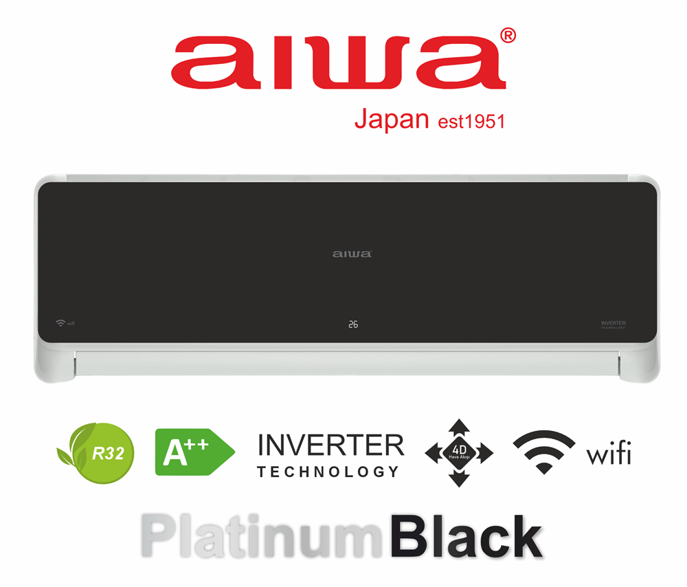 Aiwa Platinum Black Seris Duvar Tipi Split Klima