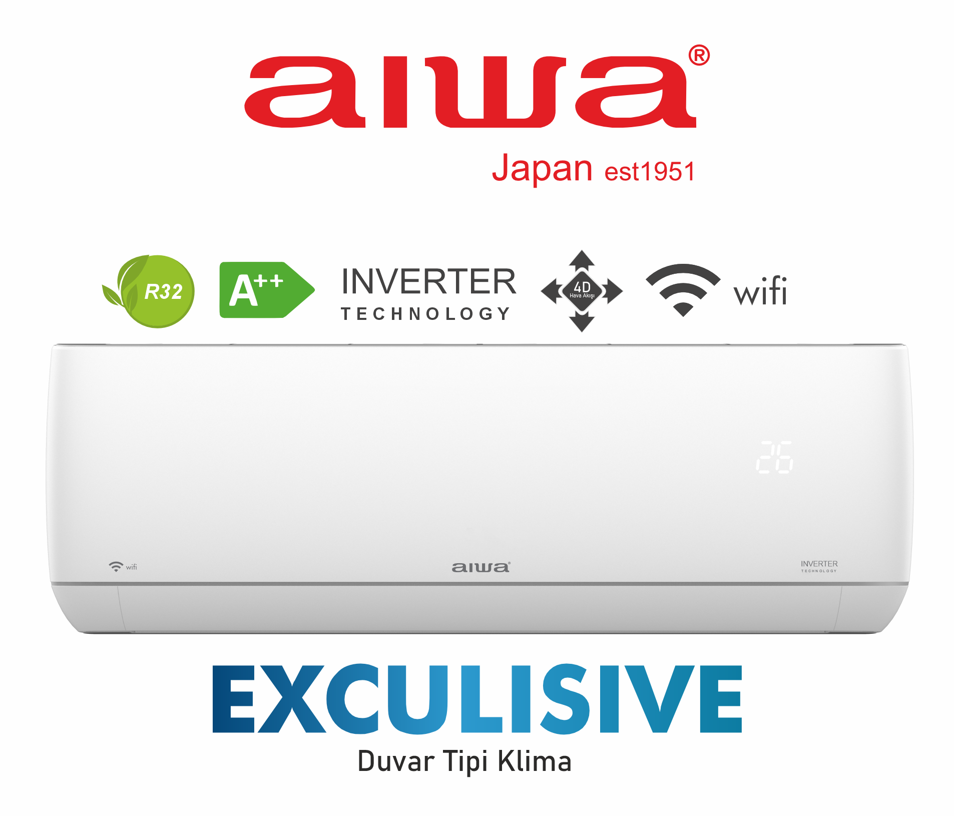 Aiwa EXCULISIVE Serisi Duvar Tipi Split Klima 12000 BTU