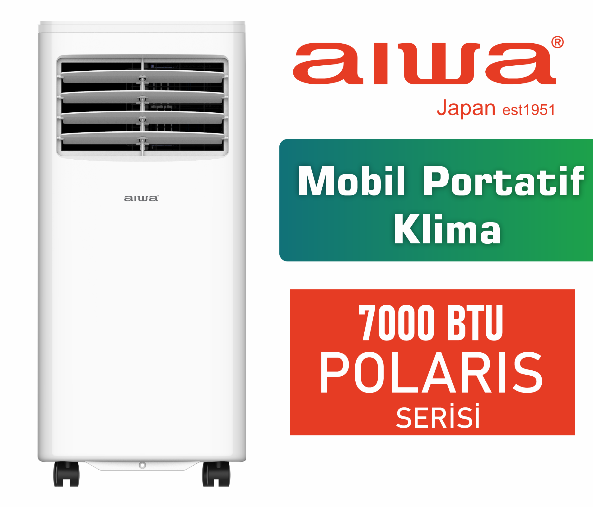 Aiwa POLARIS Serisi 7000 BTU Mobil Portatif Klima