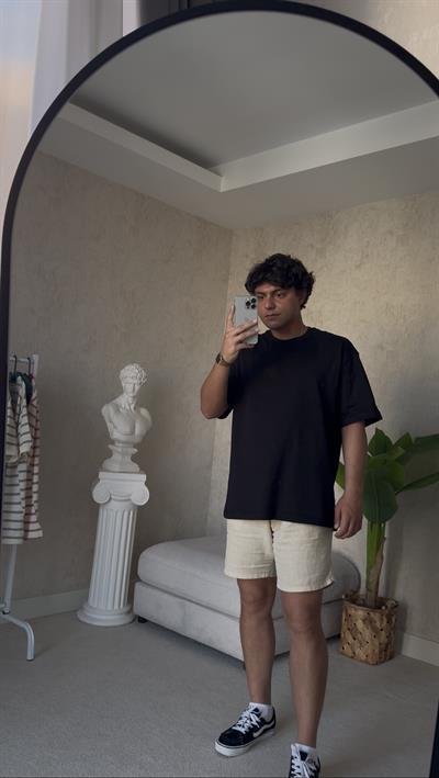 BASIC OVERSIZE BLACK TSHİRT