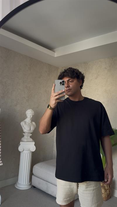 BASIC OVERSIZE BLACK TSHİRT