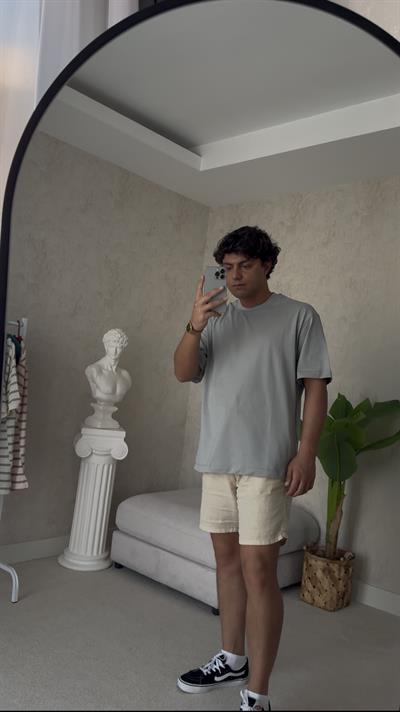 BASIC OVERSIZE GRAY TSHİRT