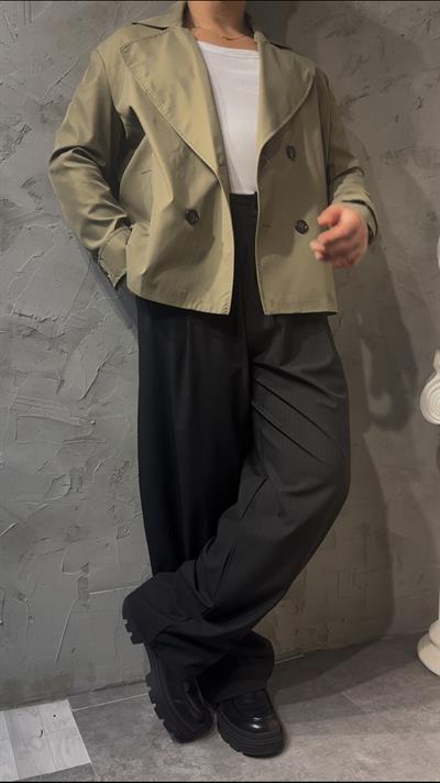 KISA FİT TRENÇKOT – ( BEEK MAN COLLECTİON ) TAŞ YEŞİLİ