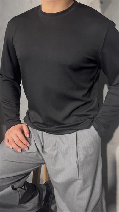 MOCHA BASIC UZUN KOLLU TİŞÖRT ( BLACK ) SİYAH