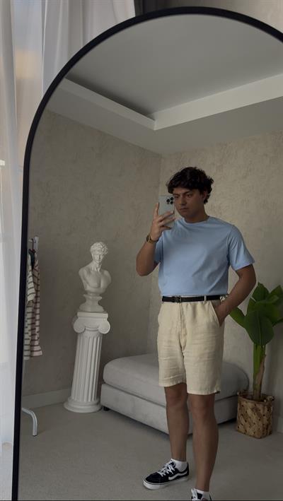 REGULAR BASIC BLUE TSHİRT