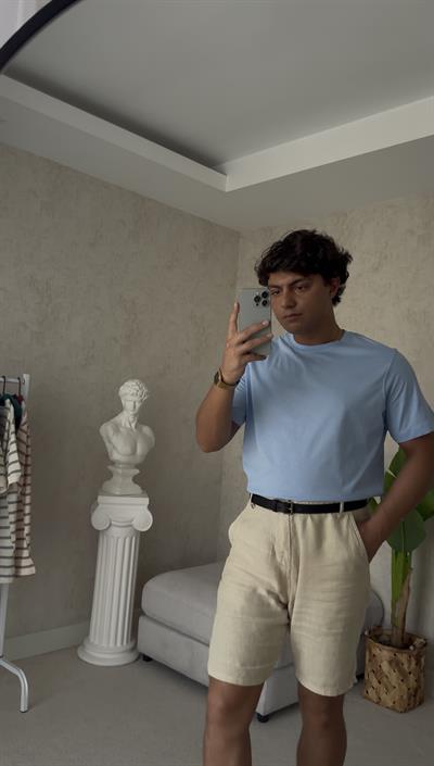 REGULAR BASIC BLUE TSHİRT