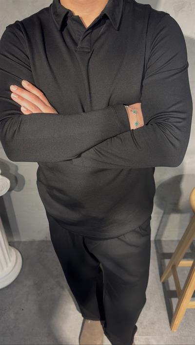 SMARTFİT POLO LONG SLEEVE ( BLACK ) SİYAH