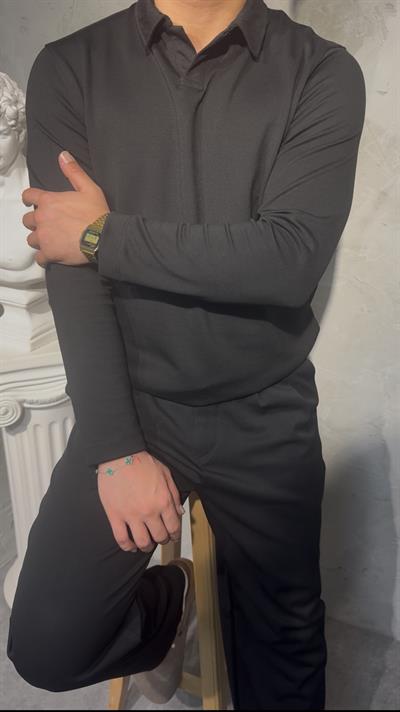 SMARTFİT POLO LONG SLEEVE ( BLACK ) SİYAH