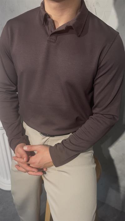 SMARTFİT POLO LONG SLEEVE ( BROWN ) KAHVERENGİ