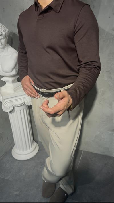 SMARTFİT POLO LONG SLEEVE ( BROWN ) KAHVERENGİ