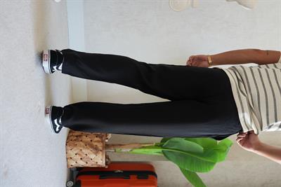 TENCEL REGULAR BLACK PANTOLON