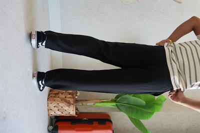 TENCEL REGULAR BLACK PANTOLON