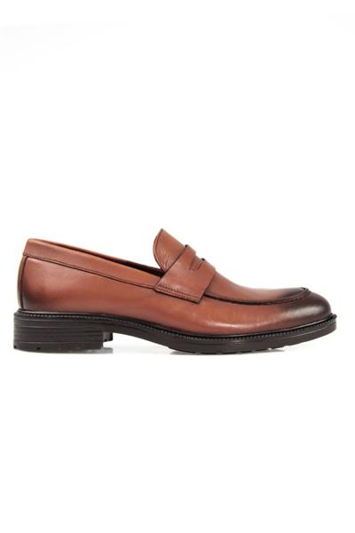 Hakiki Deri Bantlı Kalın Taban Klasik Loafer Ayakkabı Duravole