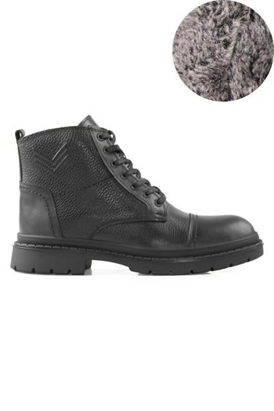 Hakiki Deri Erkek Bağcıklı Kürklü Outdoor Bot