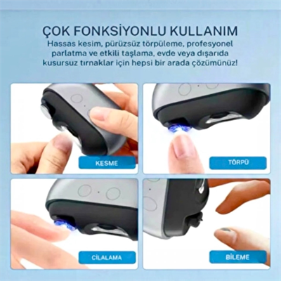 AUHMA ANC-02 4in1 Elektrikli Tırnak Törpüleme Ve Kesme Makası Otomatik Tırnak Makinesi